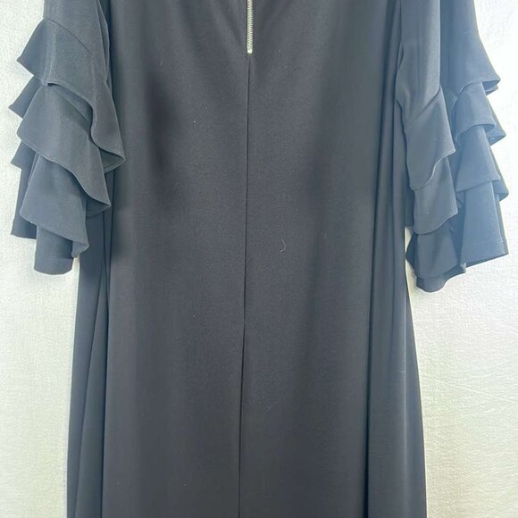 Gabby Skye Plus Size 20W Lil Black Dress Tiered Ruffle Sleeve Party Wedding Form - Picture 8 of 9